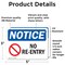 Signmission No Re-Entry Sign, Vinyl Decal, 5in W x 3.5in L, 2PK OS-2PACK-NS-D-35-L-14770 - alternate 5